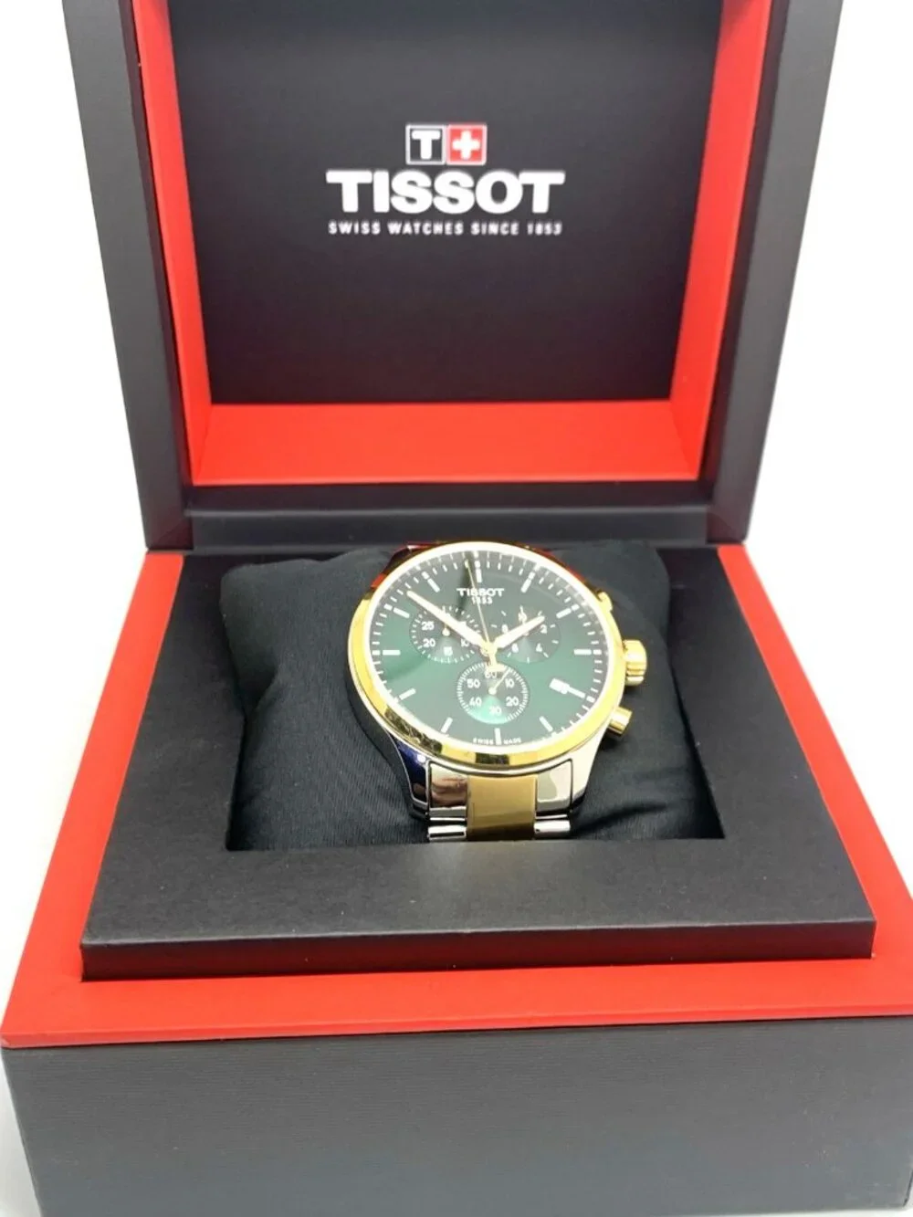 Tissot Men’s Watch Swiss Quartz Chronograph Green Dial Two Tone T1166172209100